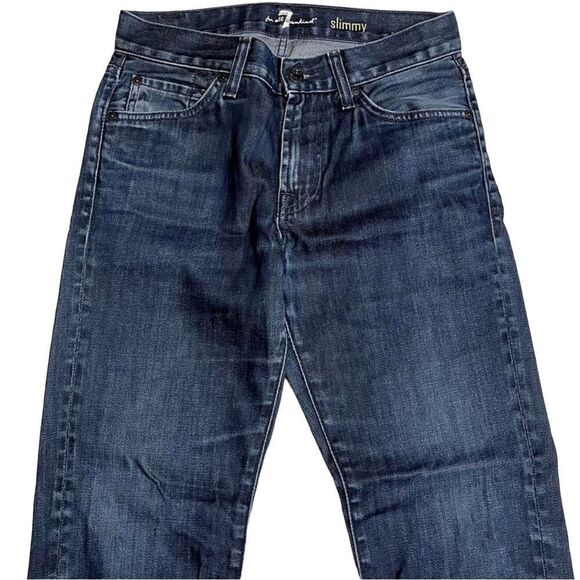 7FAM 7 for All Mankind Slimmy Ankle Dark Wash Jeans 101 - Picture 2 of 8